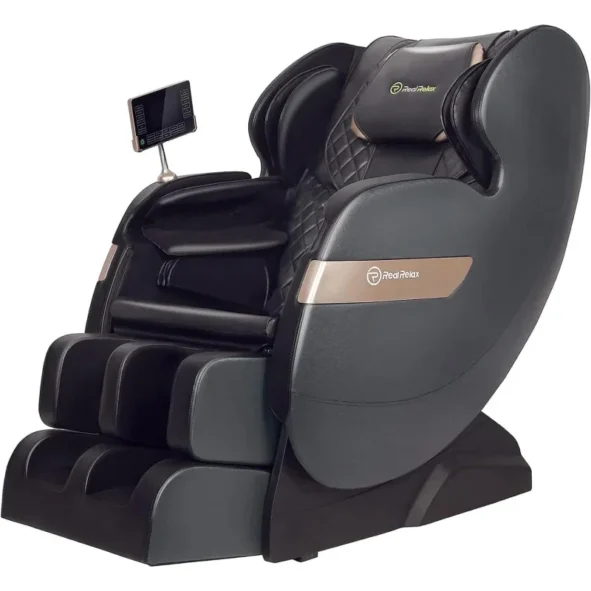 Real Relax 2024 Massage Chair of Dual-core S Track, Full Body Massage Recliner of Zero Gravity with APP Control, Black and Gray