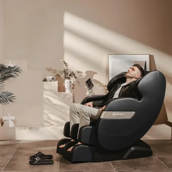 Real Relax 2024 Massage Chair of Dual-core S Track, Full Body Massage Recliner of Zero Gravity with APP Control, Black and Gray - Image 2